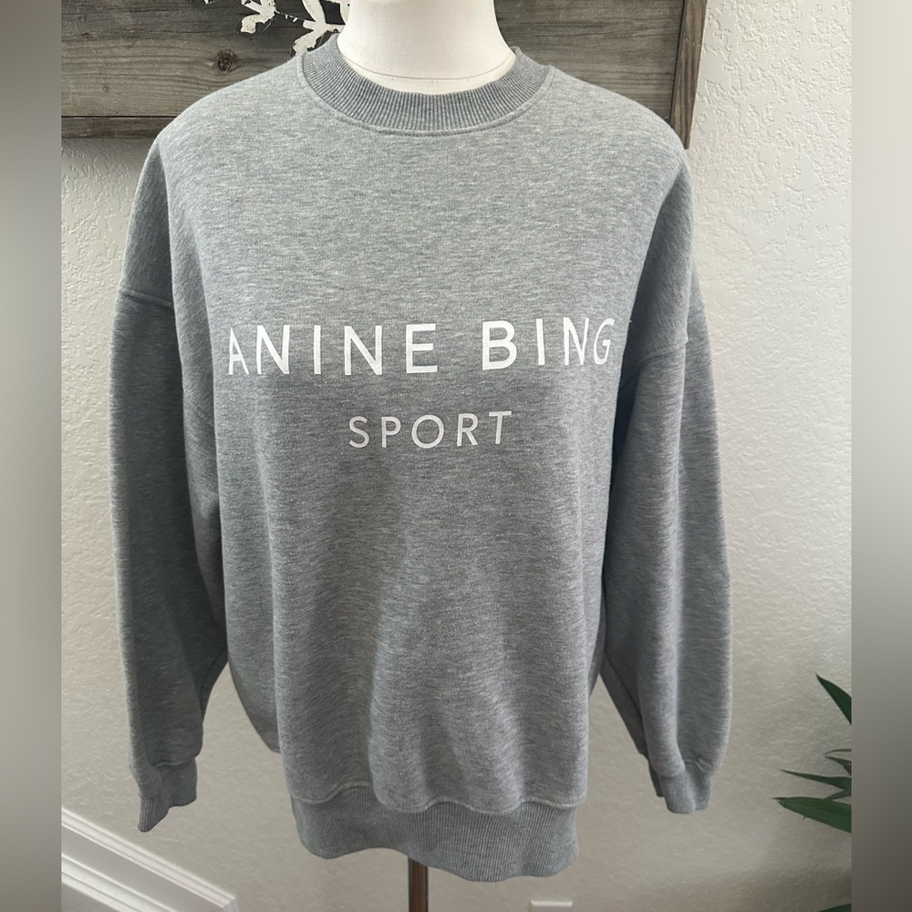 Anine Bing Sport Crewneck Gray Sweatshirt Ladies size Large